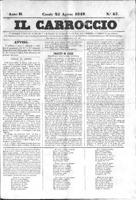 Il Carroccio - Edizione 67 del 25/08/1849